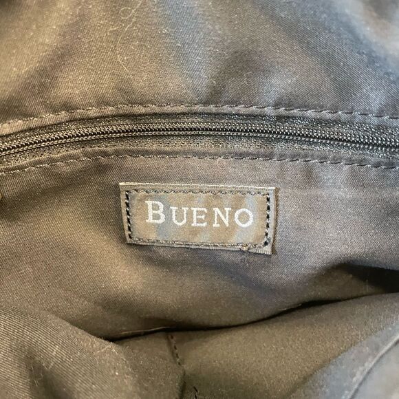 BUENO OF CALIFORNIA GRAINY WASHED ZIPPER HANDBAG purse crossbody black - Picture 9 of 9